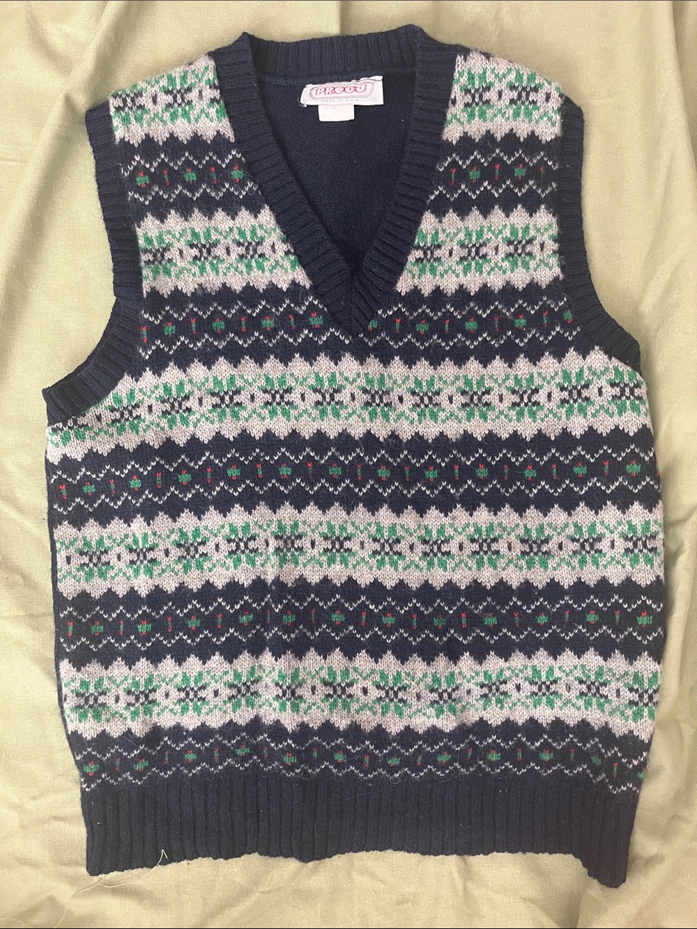 Vintage Shetland Wool Prego Sweater Vest Classic